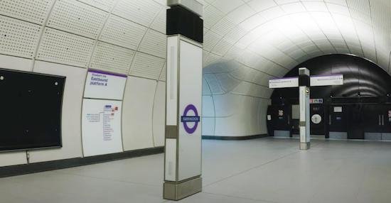 Crossrail's Farringdon Station. Heat sink designed by GD Rectifiers mounted on top of the station signage.