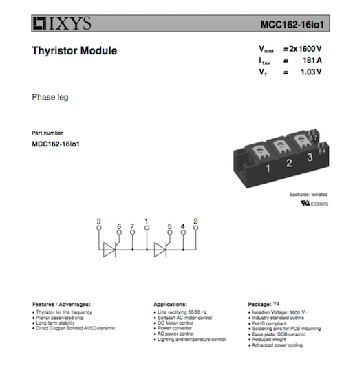 Datasheets made easy. IXYS MCC162-16iO1 Datasheet by GD Rectifiers