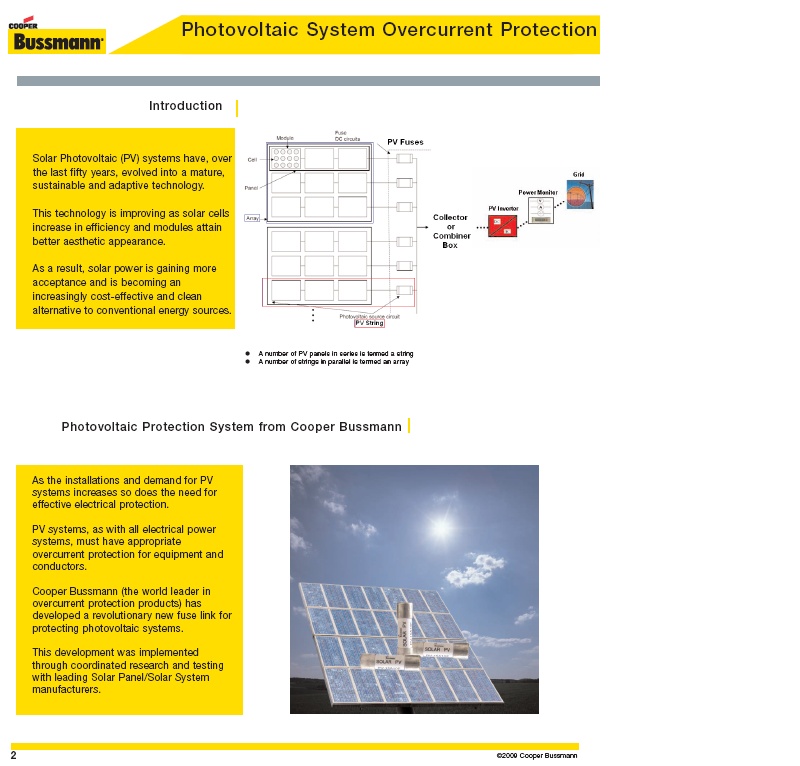 Photovoltaic System Overcurrent Protection