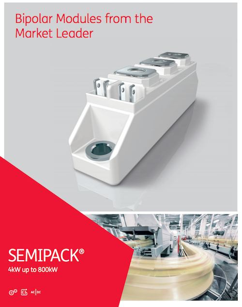 Semikron's Bipolar Modules by GD Rectifiers, white thyristor module device on a grey background