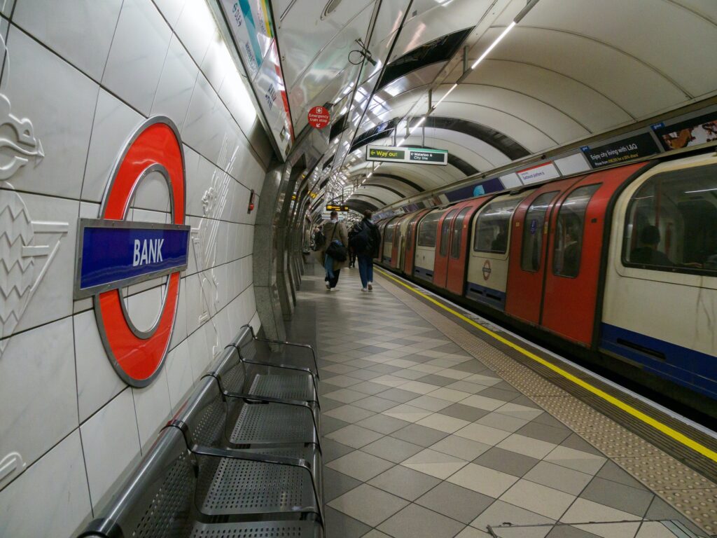 Capacitor applications, London Underground platform image.