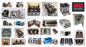 Power assembly collage, featuring 25 different power semiconductor assemblies manufactured by GD Rectifiers. Contract manufacturing services.