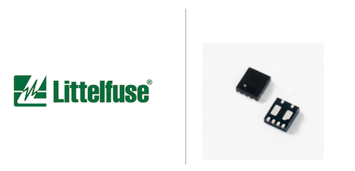 Littelfuse logo and two TVS diode devices on a white background. Littelfuse product discontinuation announced today.