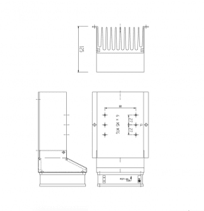 PS218/120BF 040013A Forced Air Cooled Heatsink