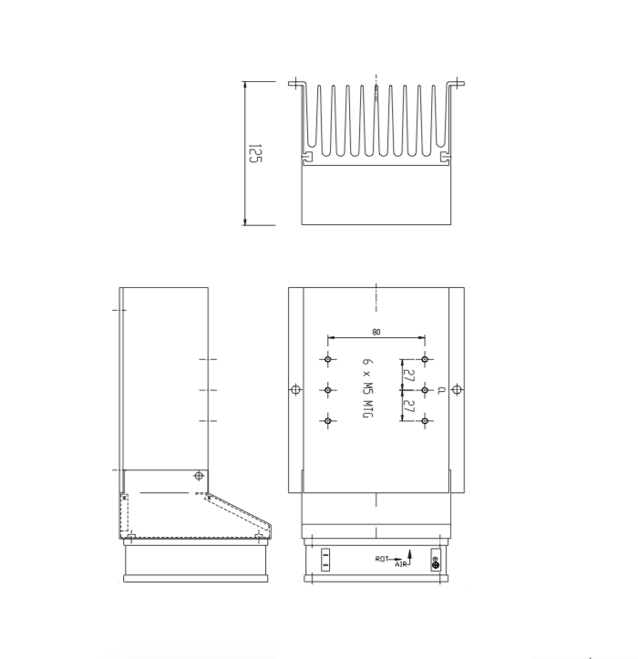 PS218/120BF 040013A Forced Air Cooled Heatsink