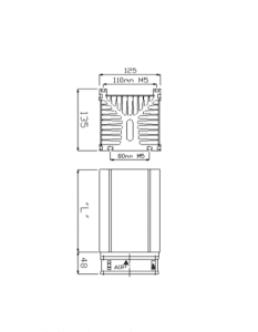 PS260/300BF 040014C Forced Air Cooled Heatsink