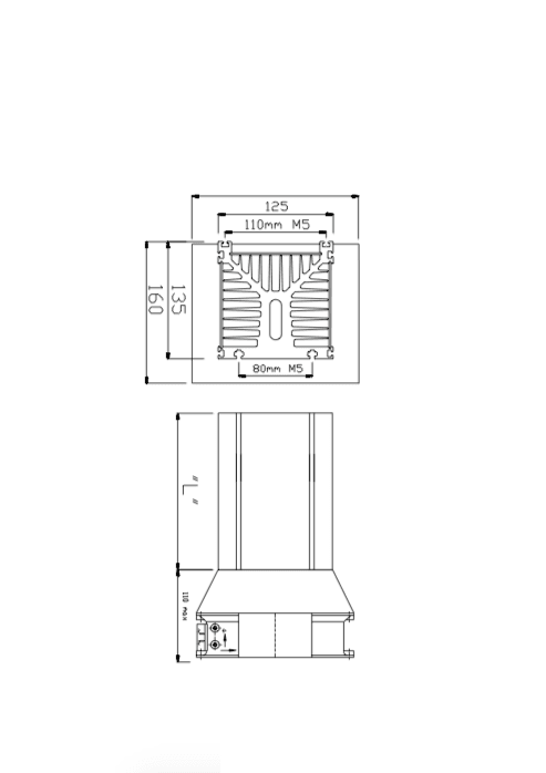 PS260/180BF(6) 040024A Forced Air Cooled Heatsink