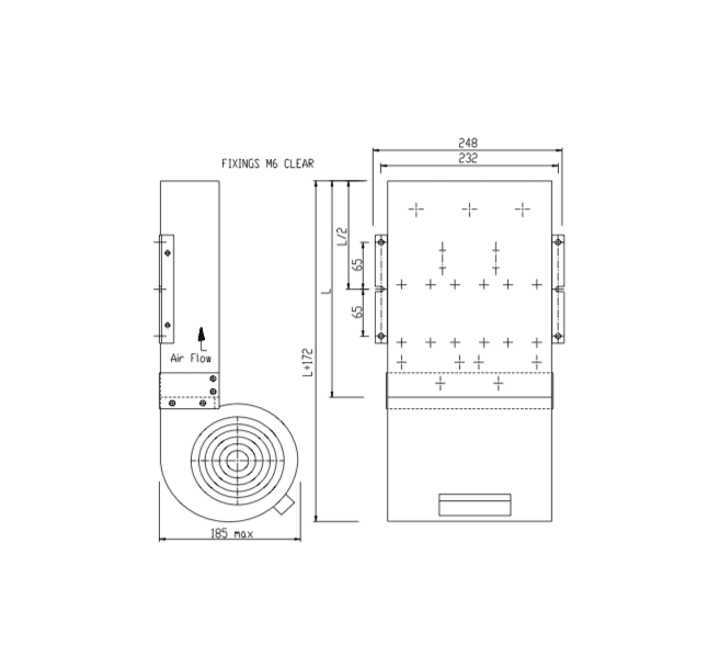PS292/300BF 040027B-11 Forced Air Cooled Heatsink
