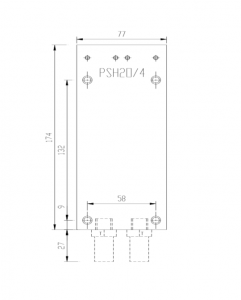 PSH20/4 Water Cooled Heatsink