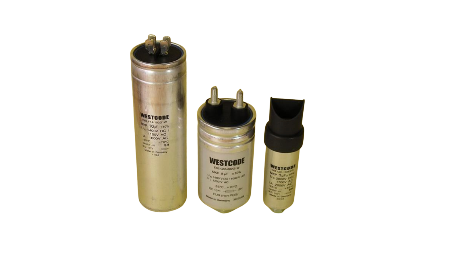 Black and gold capacitors