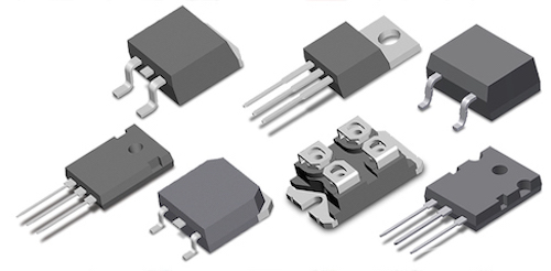7 Littelfuse N-Channel Standard TL devices on a white background