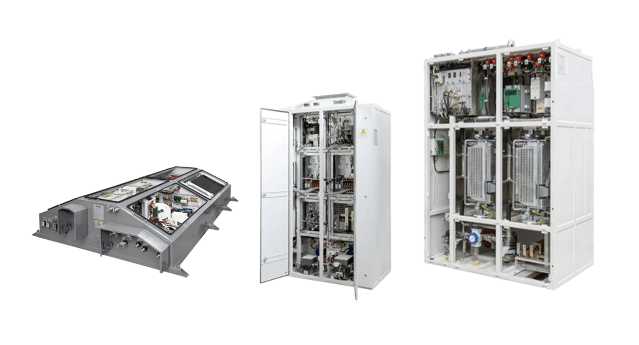 Traction converters for trains