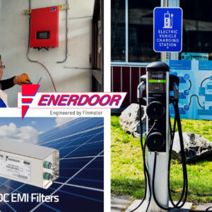 Solar inverter installation, solar panels and charging station with Enerdoor DC EMI filter